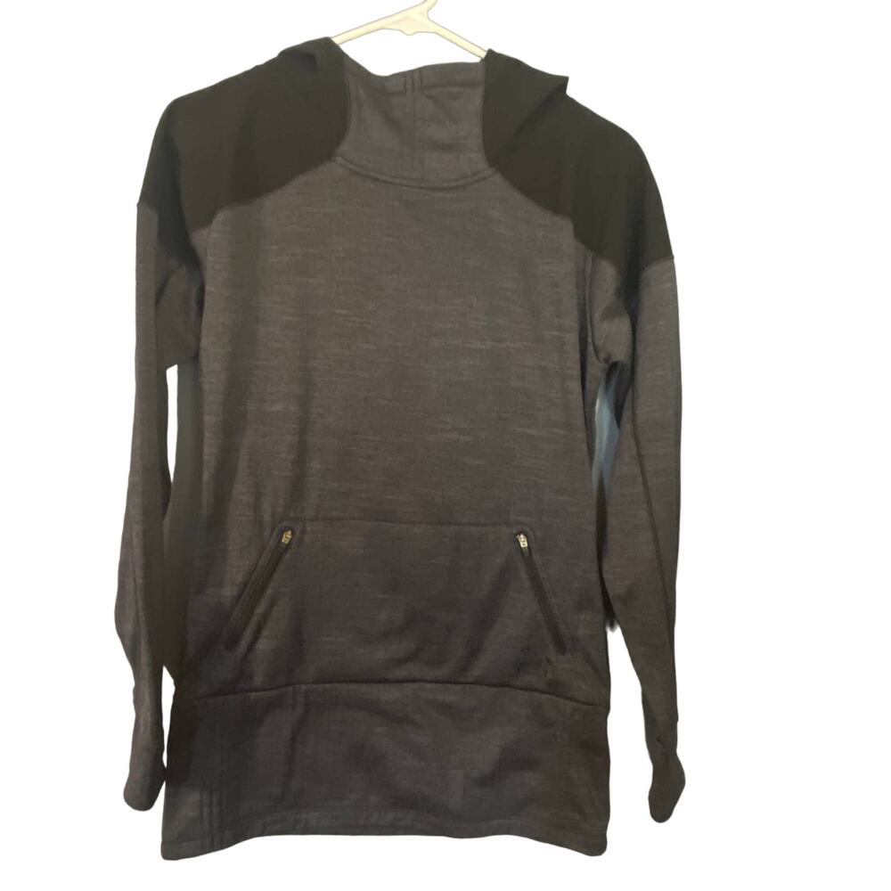The North Face Black & Gray Hooded Pullover Cowl Neck Sweatshirt Mens Sz S